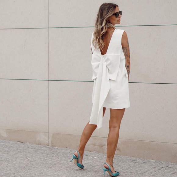 NWT Zara Limited Edition Bow Sleeveless Dress - Picture 14 of 16